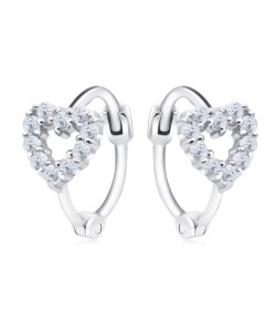 Heart Silver Huggies Earring HO-2683